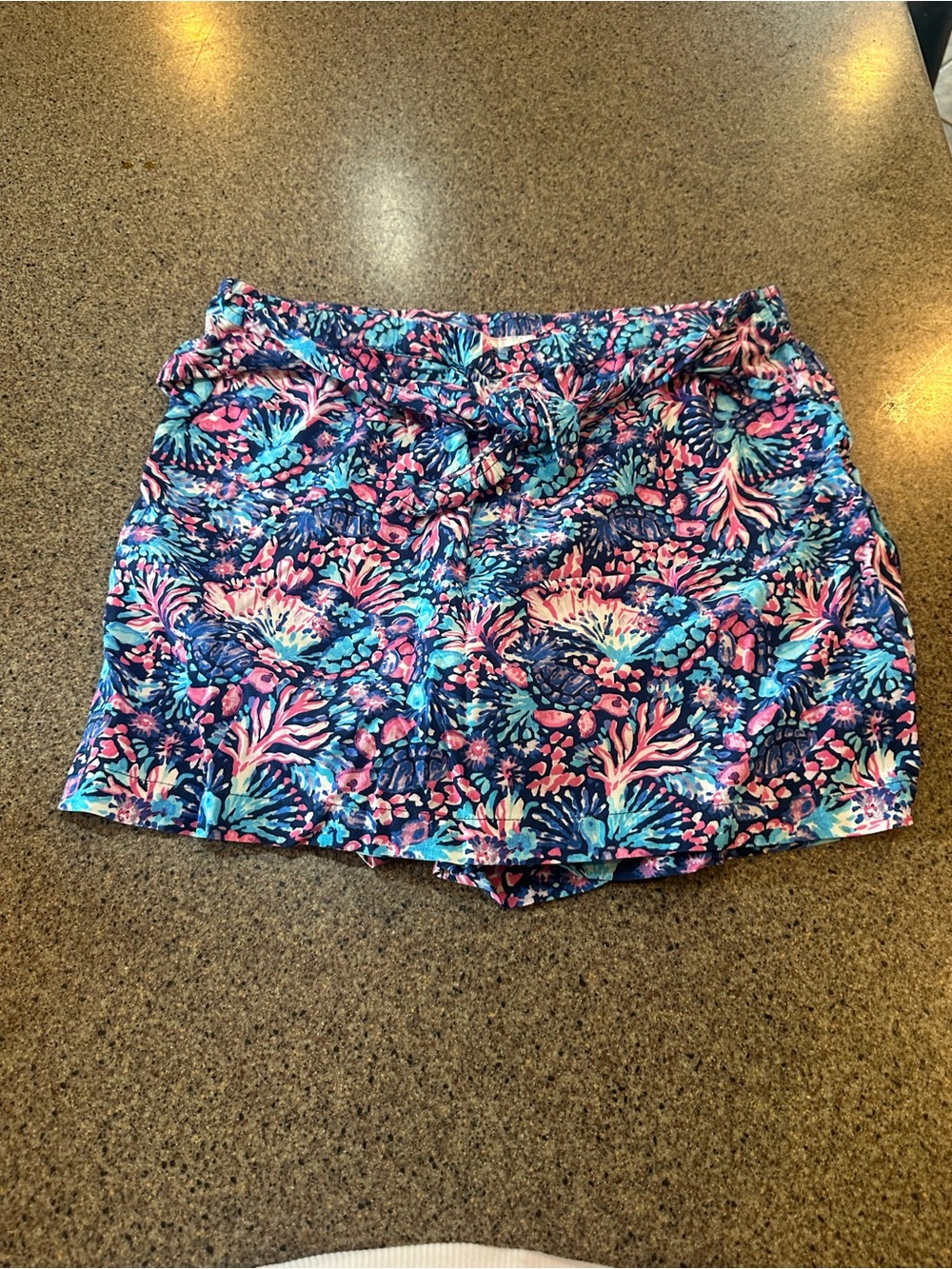Tropical Coral Reef Print Skort - Blue Pink Multi